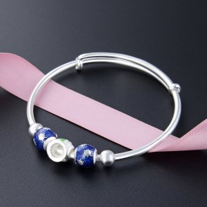 S990 Beaded Sterling Silver Bracelet For Women